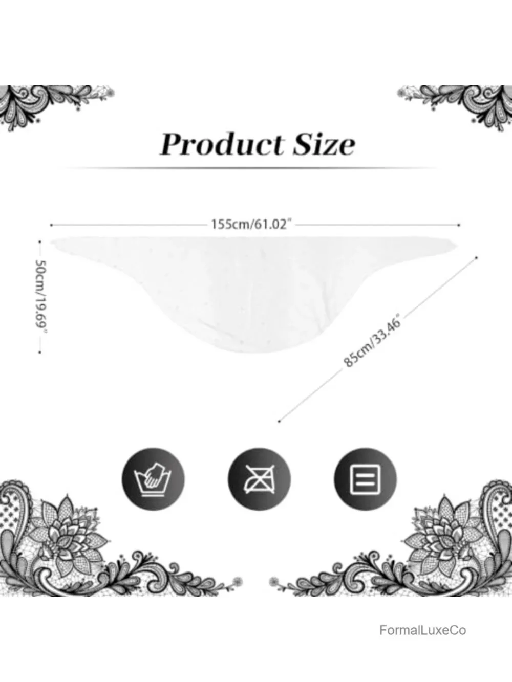 Triangle Tulle Pearl Veil Scarf - Church Wedding Prayer Head Covering